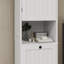 Une armoire de buanderie blanche - inclinable, E1, peinture, capacité de 60 lb, économiseur d'espace, trieuse à étapes d'assemblage facile avec un compartiment, porte, matériau, économie de charge, à assembler rapidement, facilement et en douceur