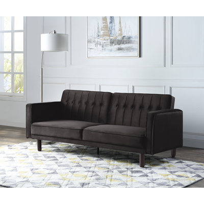 Lerae 79'' Velvet Sleeper Sofa
