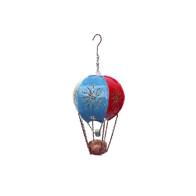 Metal Wall Tealight Holder, Red/Blue/Silver