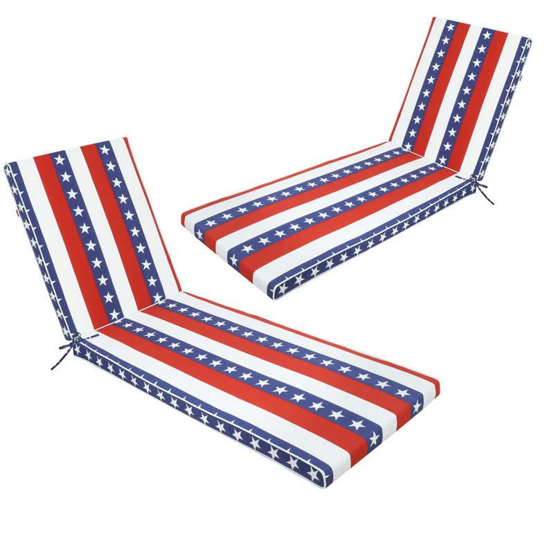 Ensemble de 2 coussins de chaise longue (ensemble de 2) - bleu / rouge