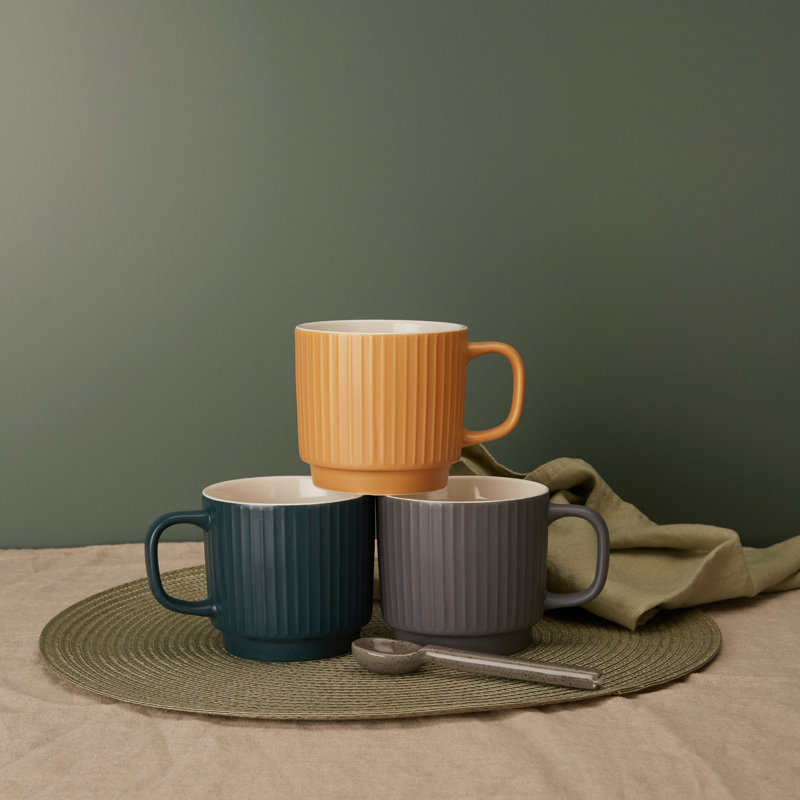 Bornais Matt Ribbed Mug Set
