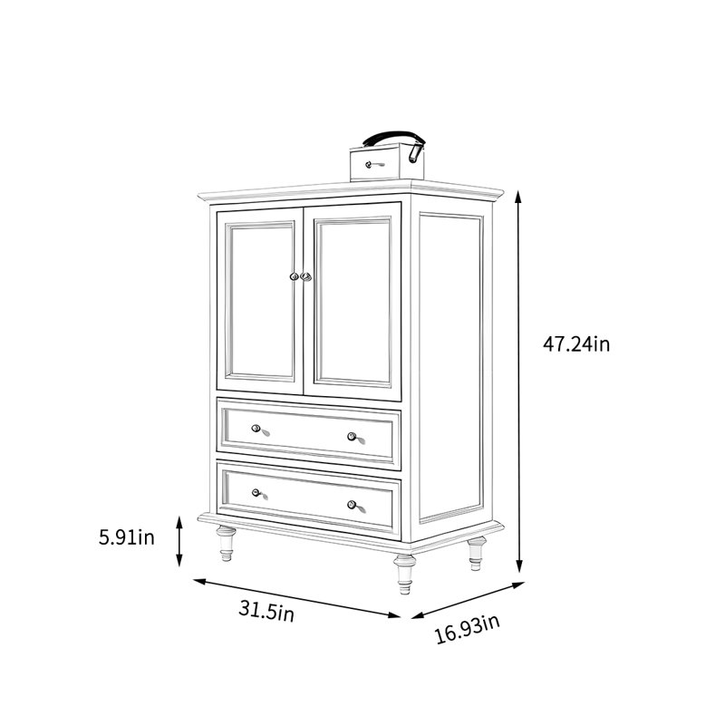 Grande armoire de rangement dans le salon, Brun