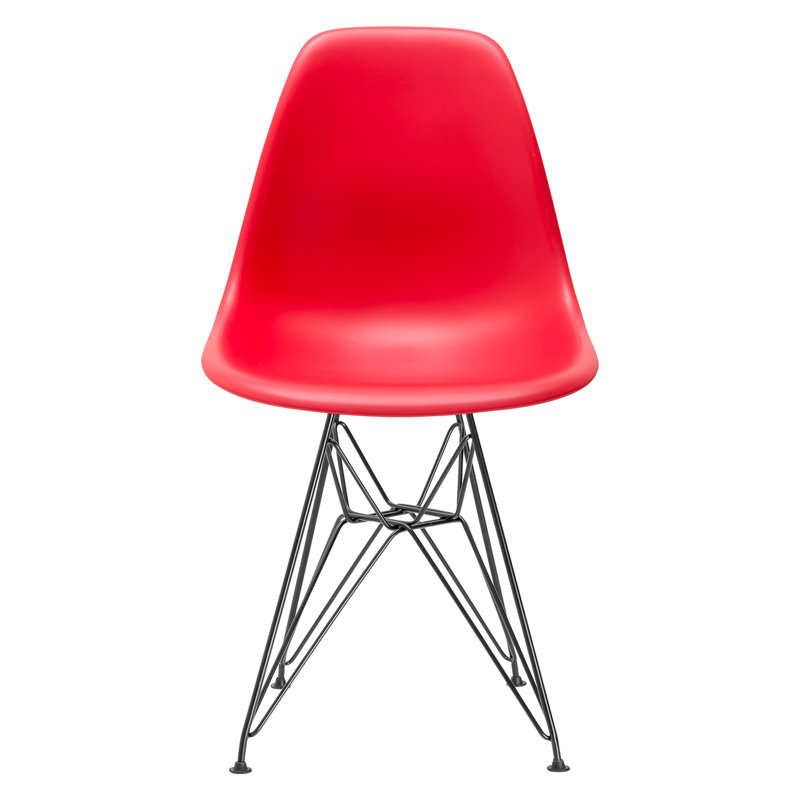 Chaise d’appoint Padget, Thermolaqué noir, Rouge