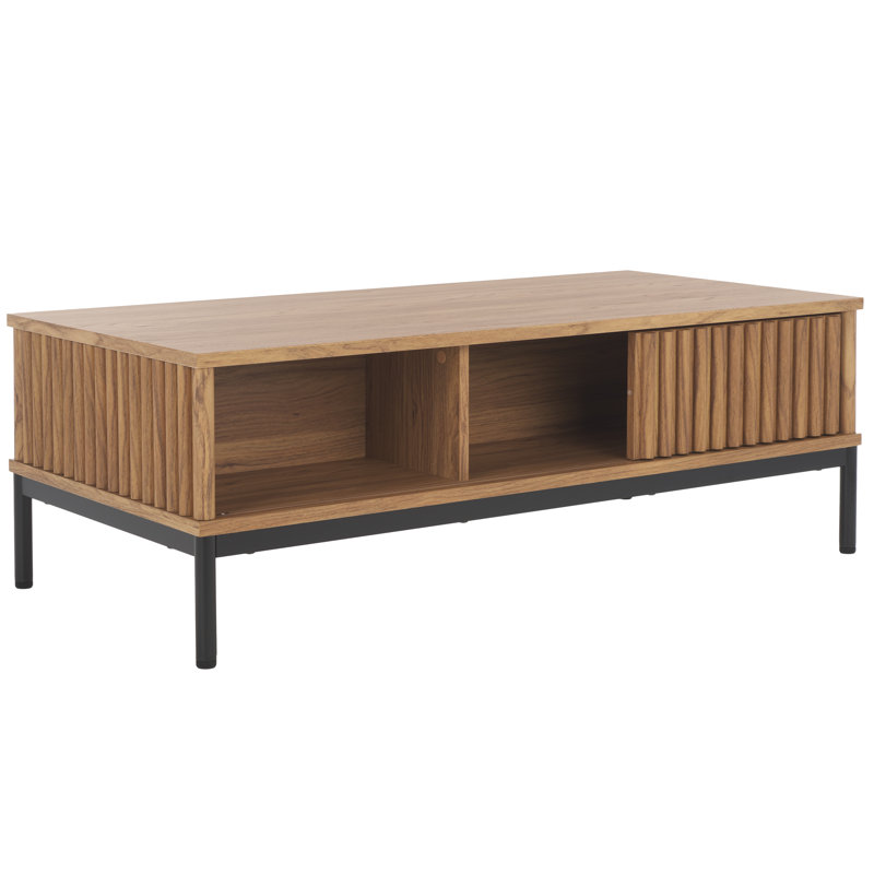 Gyselle Single Coffee Table, Oak/Black