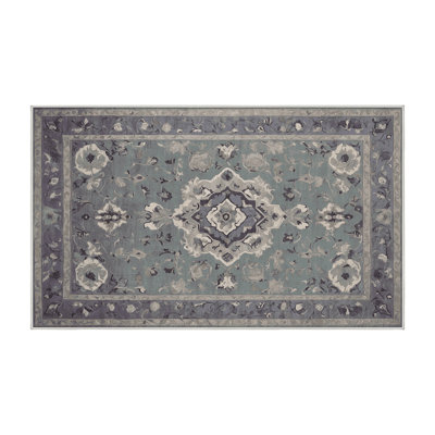 Machine Washable Green Area Rug