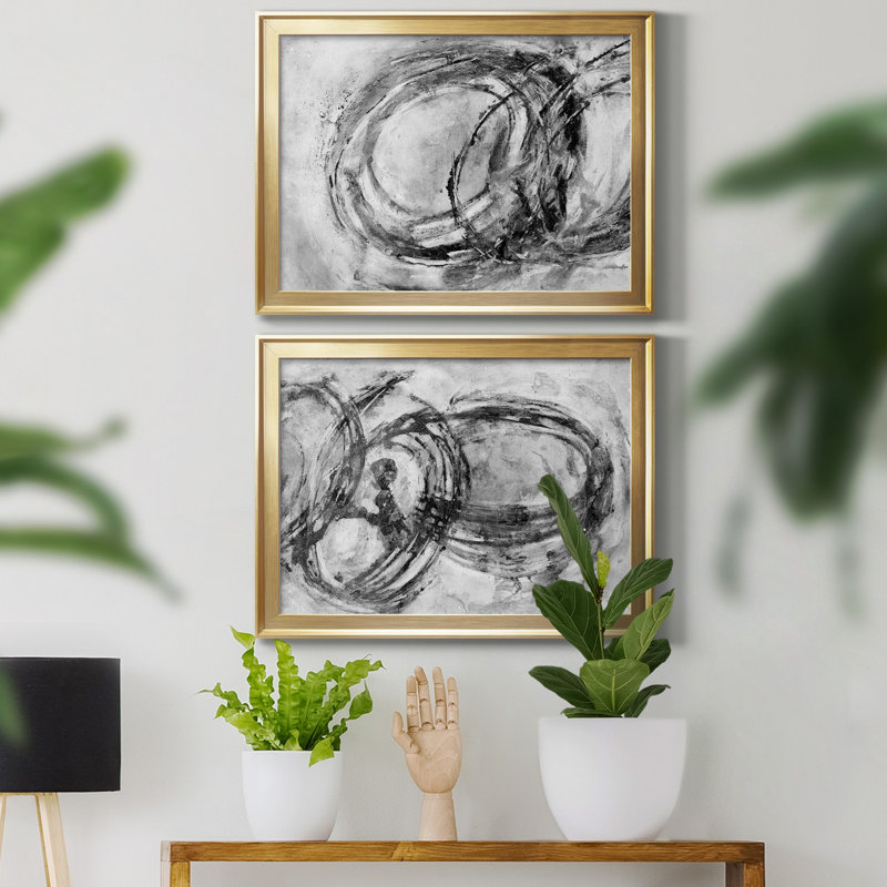 Infinity Rings I - Cadre photo, reproduction d'art sur toile, Or, H 26,5 po x l 73 po x P 1,5 po, Pas de tapis