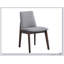 Ensemble de chaises d'appoint Kaela en tissu gris clair et finition noyer, confortable et durable pour toute salle à manger