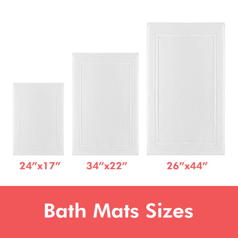 Tapis de bain 100% coton Patonai, 26", Blanc