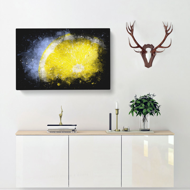 Lemon Slice - Wrapped Canvas Print, 60cm H x 91cm W x 3cm D