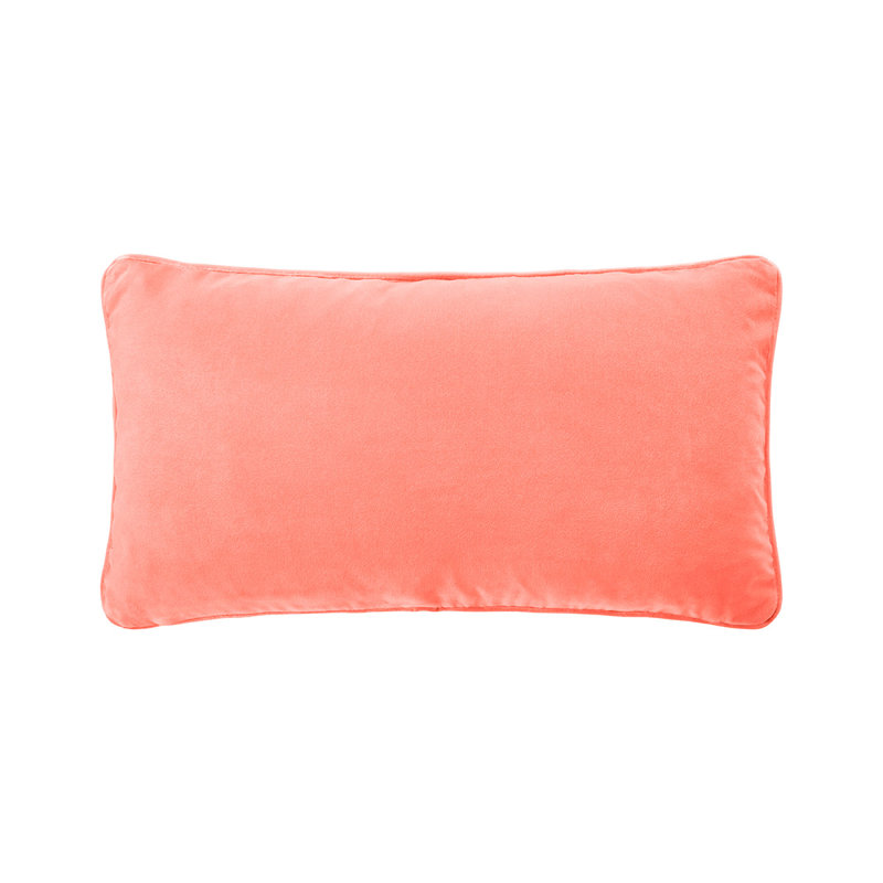 DIVAN Velvet Pillow Cover & Insert, Light Pink, Rectangle 13"H x 22"W