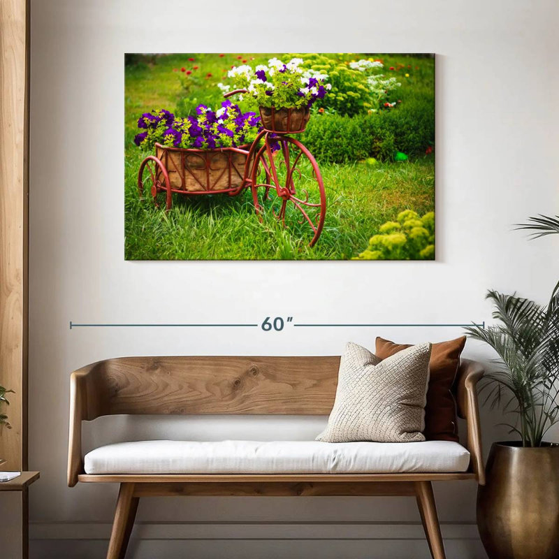 Harnek Bicycle And Flowers, 30" H x 45" W