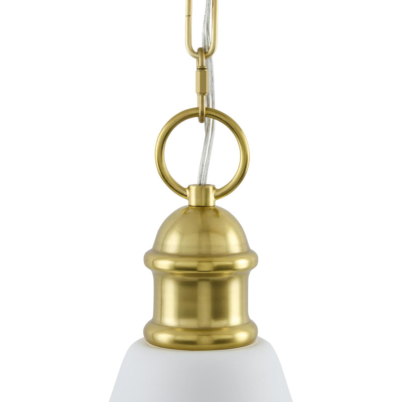Lockbourne 1 - Light Brass Pendant, Blanc