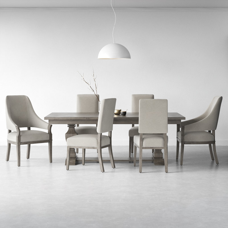 Kaila Removable Leaf Dining Table Set, 7 Pieces: Table, 6 Chairs