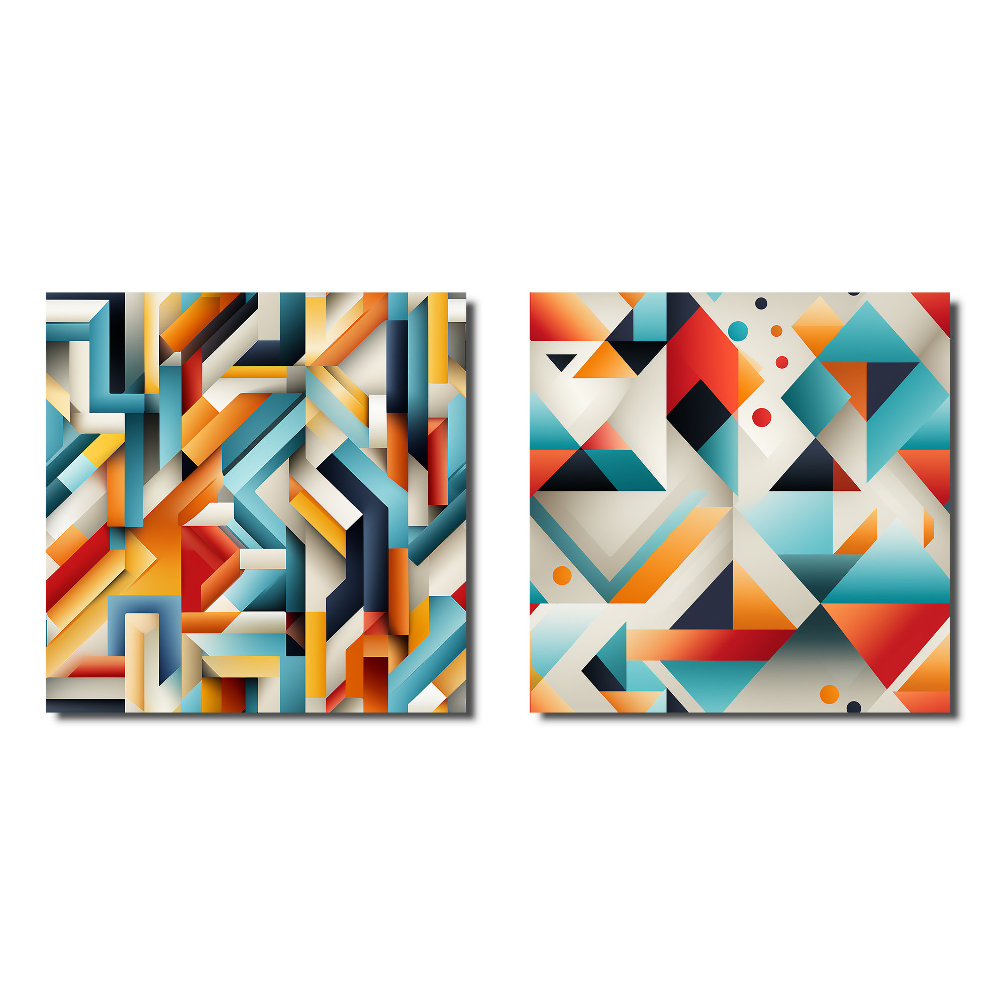 Design Art Geo Haze - Abstract Shapes Square Collage Set Of 2 - Wayfair ...