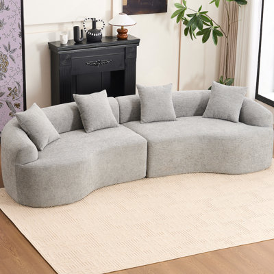 Canapé modulaire confortable pour le salon avec coussins moelleux et tissu doux