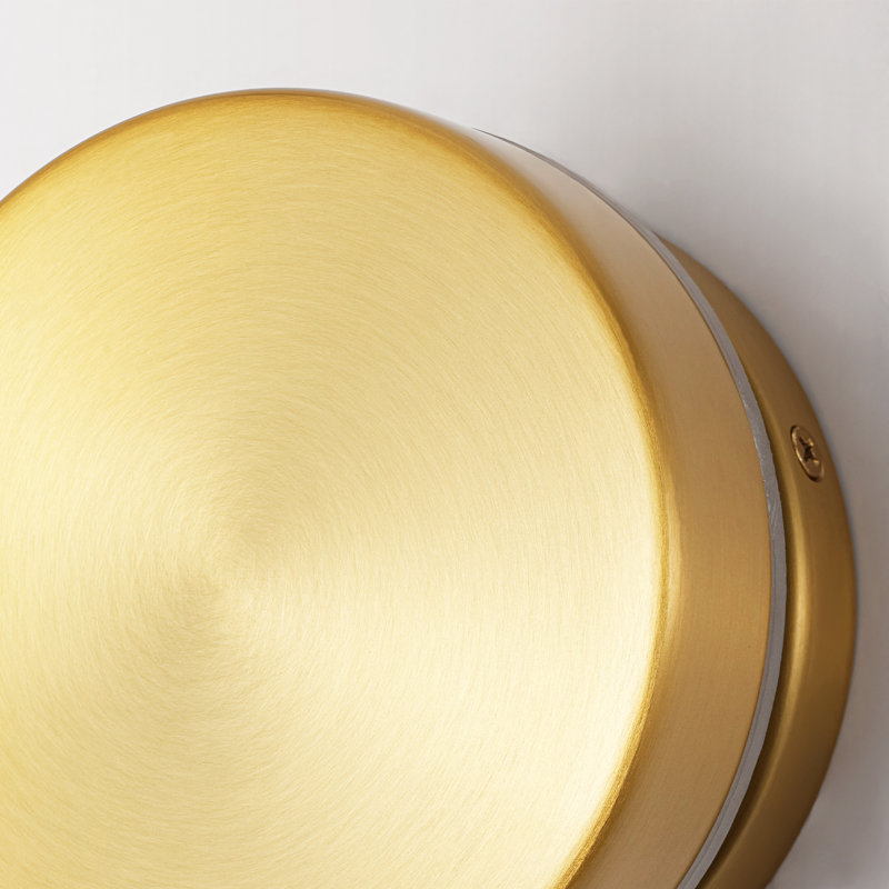 Applique murale ronde à 1 lumière DEL à intensité variable minimaliste 4,7 po avec finition laiton chaud