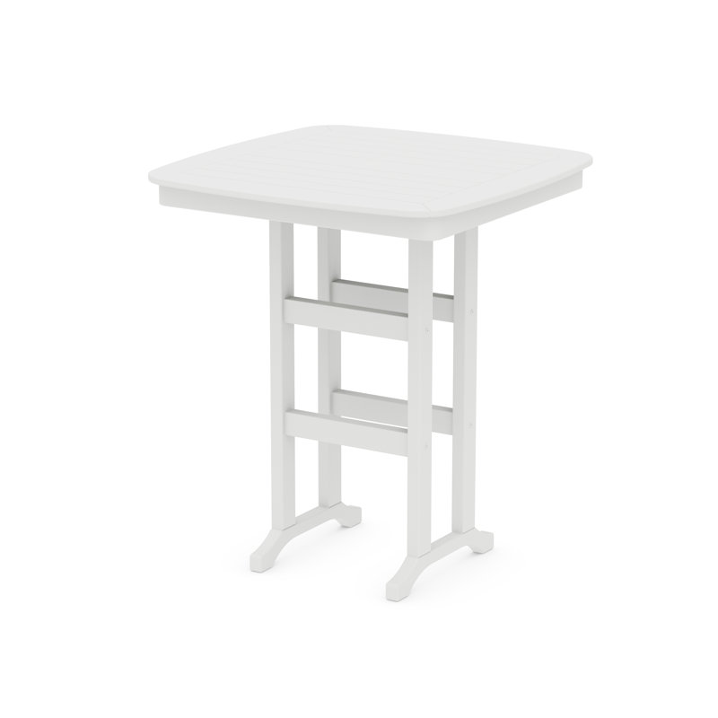 Table de bar POLYWOOD Nautical, Blanc, L 36,75 po x L 36,75 po x H 42 po