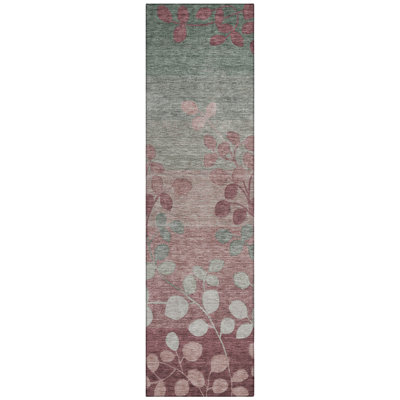 Machine Washable Indoor/Outdoor Xhevrie Blush Rug