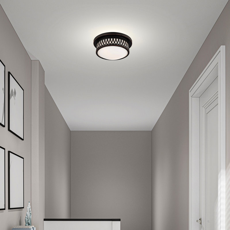 Anely Glass Flush Mount, Olde Bronze