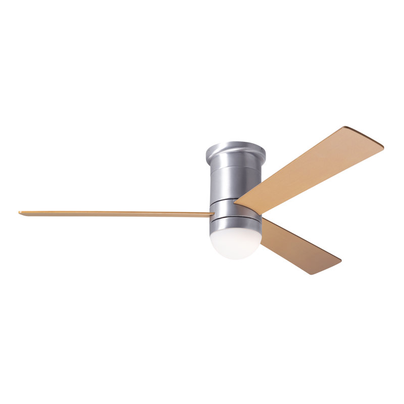 Cirrus 50'' Ceiling Fan with LED Lights, Brushed Aluminum, Remote Control, Maple