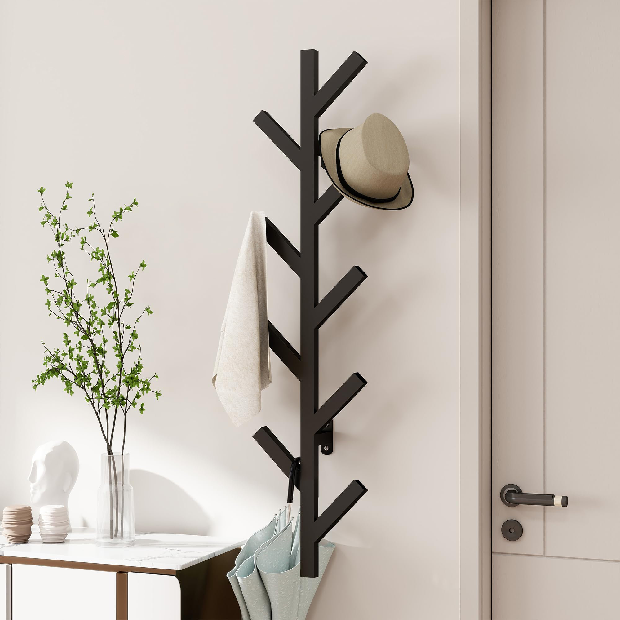 Latitude Run® Wall Mounted Metal Coat Rack With 9 Hooks Modern ...