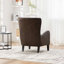 Fauteuil d'appoint à dossier haut en polyuréthane de 28 po, fauteuil rembourré pour le salon, fauteuil à oreilles rétro, canapé-lit simple avec pieds en bois massif