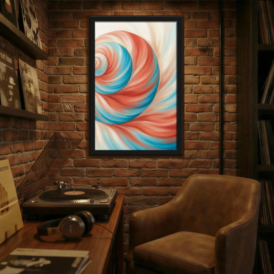 Plantes et fleurs, vagues en spirale de rouge et de bleu