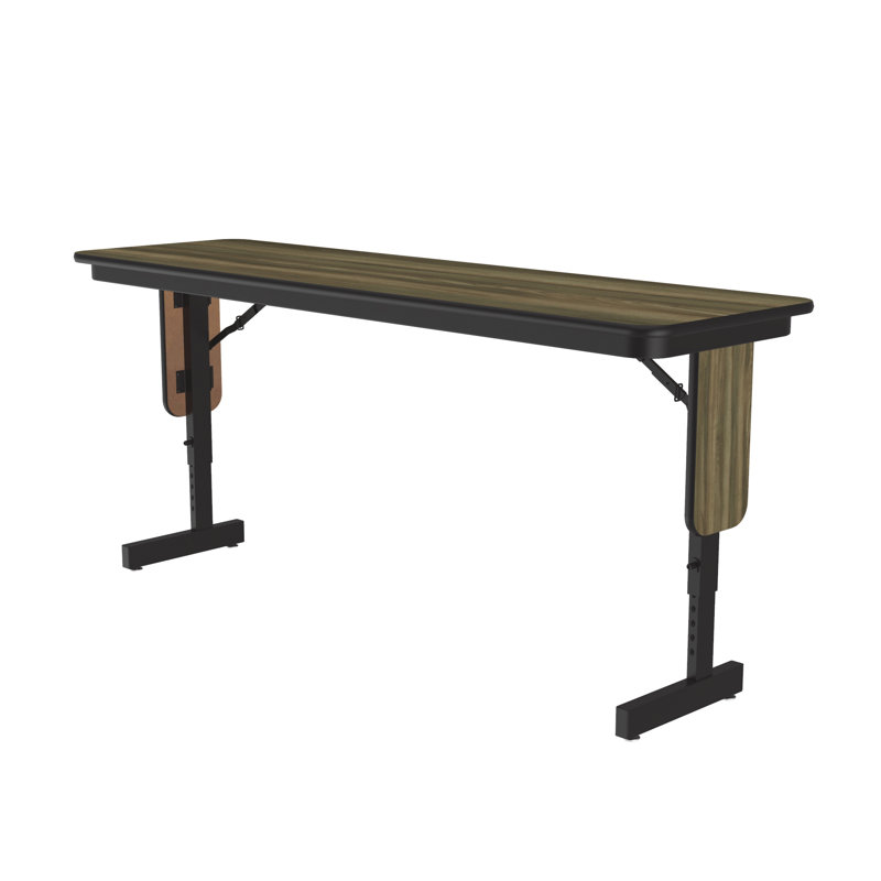 Rectangle Height Adjustable Modular Training Table, 30" H x 60" L x 18" W, Colonial Hickory