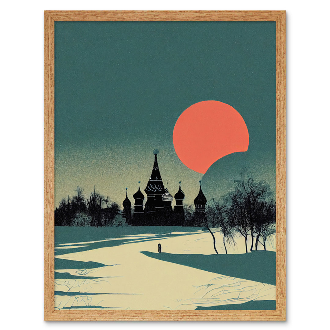Winter Sun Orthodox Church Kiev Ukraine - Rectangle Print
