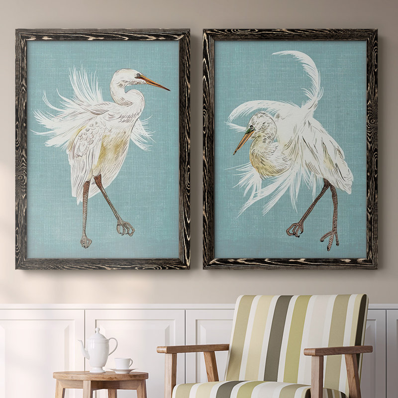 Heron Plumage III - Toile encadrée de qualité supérieure - prête à être accrochée, H 27,5 po x l 75 po x P 1,5 po, Noir
