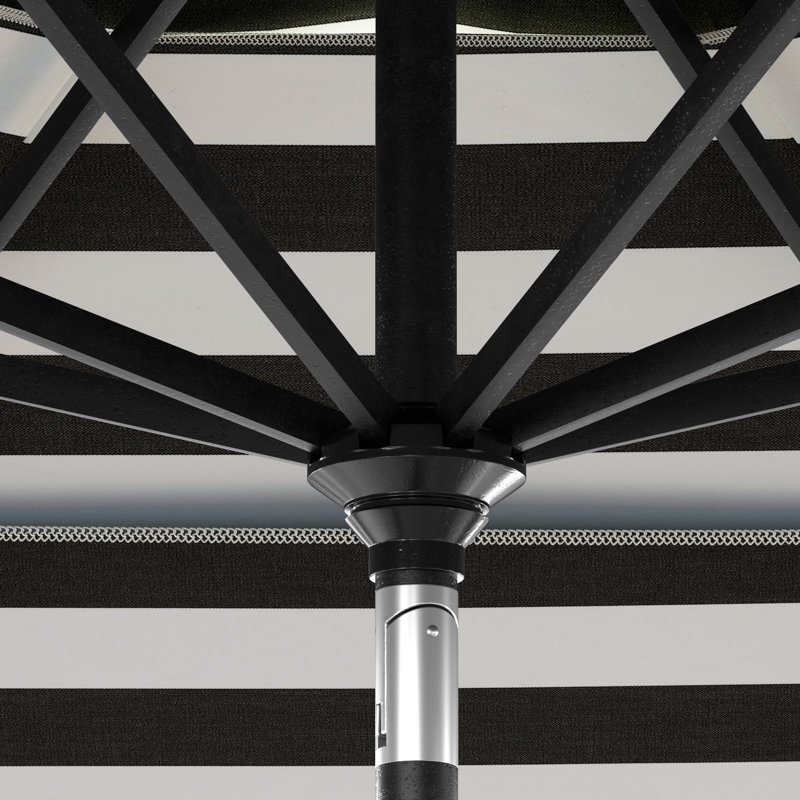 Parasol de marché 132 po Sunbrella, Cabana classique à rayures noires Sunbrella®