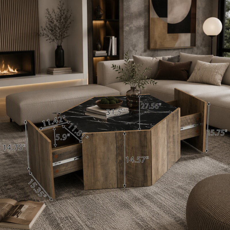 Table basse rétro en bois