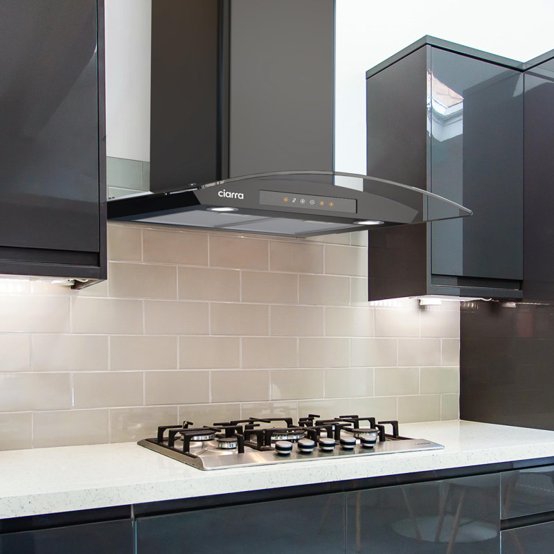 Hotte murale 29,53 "noire sans conduit