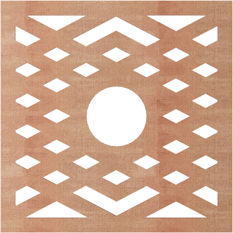 Médaillon de plafond à chevrons, Cerisier, H 30 po x l 30 po x P 0,38 po