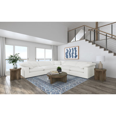 Keyonda 5-piece Boucle Upholstered Modular Sectional Ivory