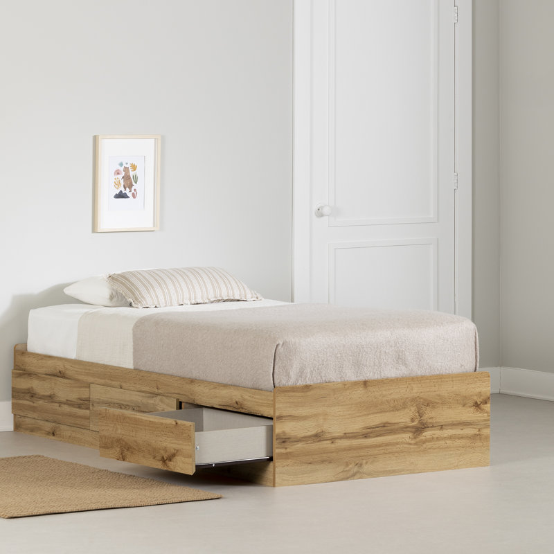 Lit plateforme simple Joed, Chêne Nordik