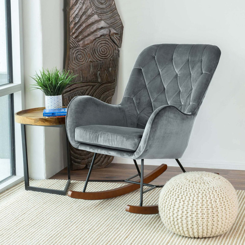 Chaise berçante moderne Mid-Century pour salon, bureau