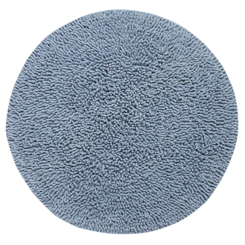 Simlai 100% Cotton Tufted Round Bath Rug, Machine Washable Super Absorbent 30" Round Bathroom Rug, Blue