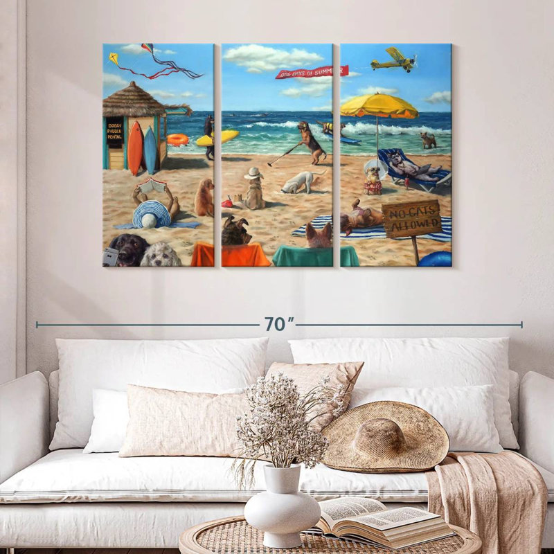 Chien de plage, H 32 po x l 50 po