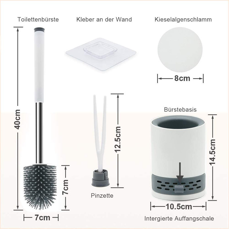 Janyce Wall-Mounted Toilet Brush and Holder