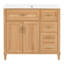Meuble-lavabo autoportant de 91 cm (36 po) avec lavabo, portes doubles, 4 tiroirs, aspect bois naturel