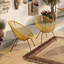 Ensemble de 2 chaises de jardin en rotin PE et acier, avec assise tressée façon hamac et pieds inclinés, pour terrasse.-1394685945