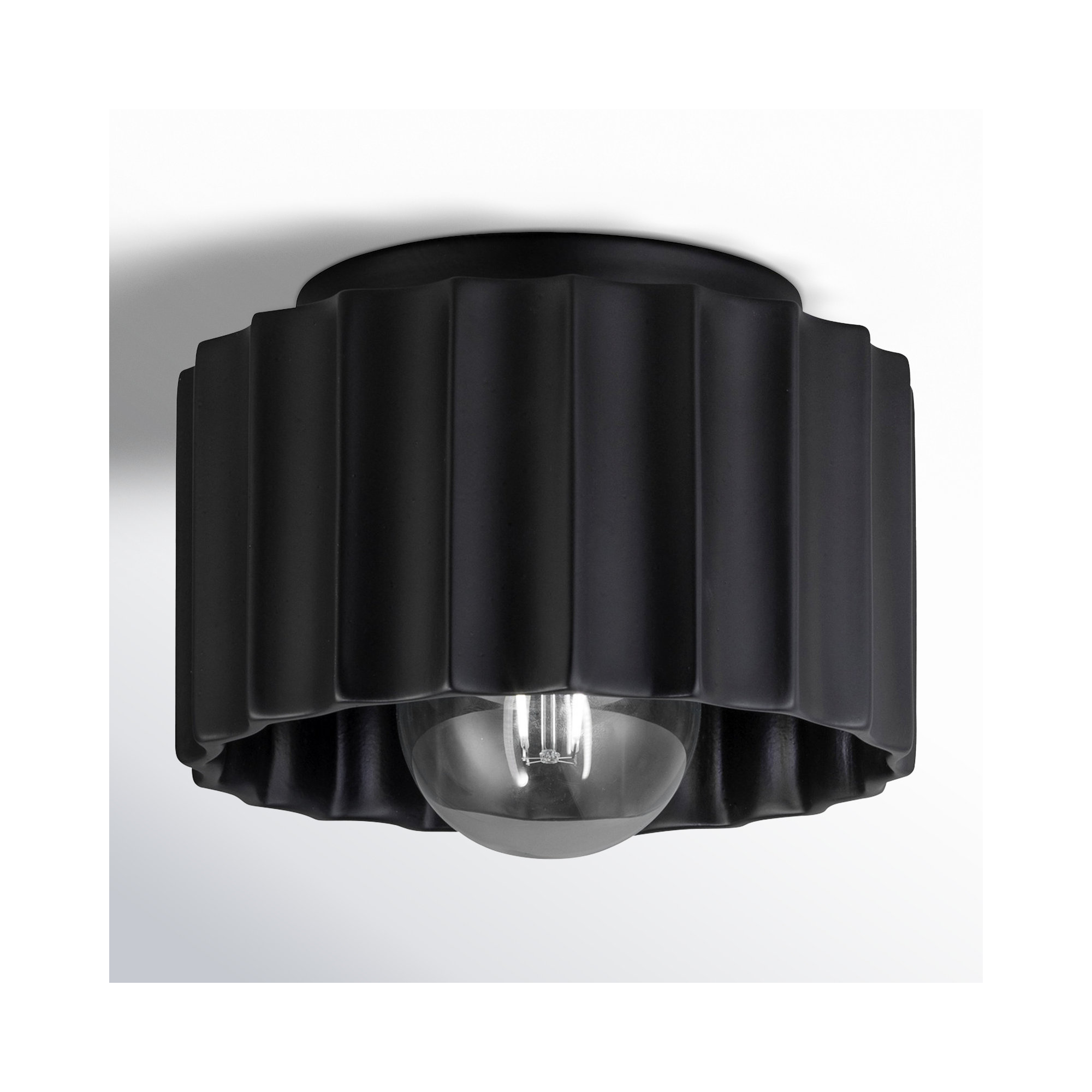 Colgate Ceramic Round / Oval Outdoor Flush Mount, 6.5" H x 10" W x 10" D, Carbon Matte Black