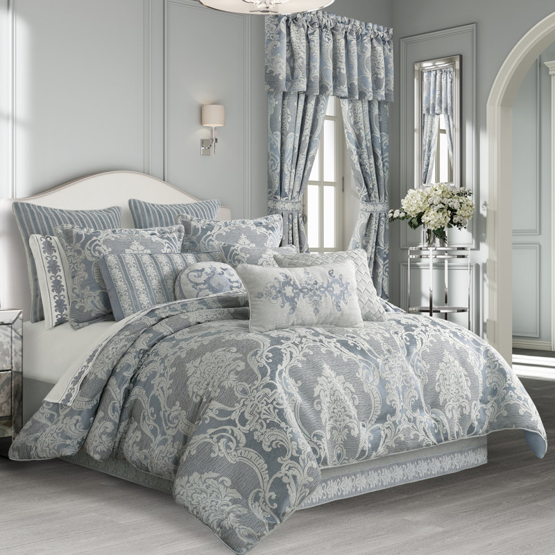 OREILLER DÉCORATIF CARRÉ 20 po QUEENSBURY - BLEU ACIER