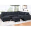 Canapé modulaire 5 pièces de style contemporain, couleur noir ardoise, accoudoir gauche, méridienne droite pour la conception d'espace de vie, finition, primaire