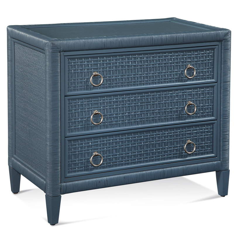 Commode 3 tiroirs Monterey, Non, Nickel satiné, Océan