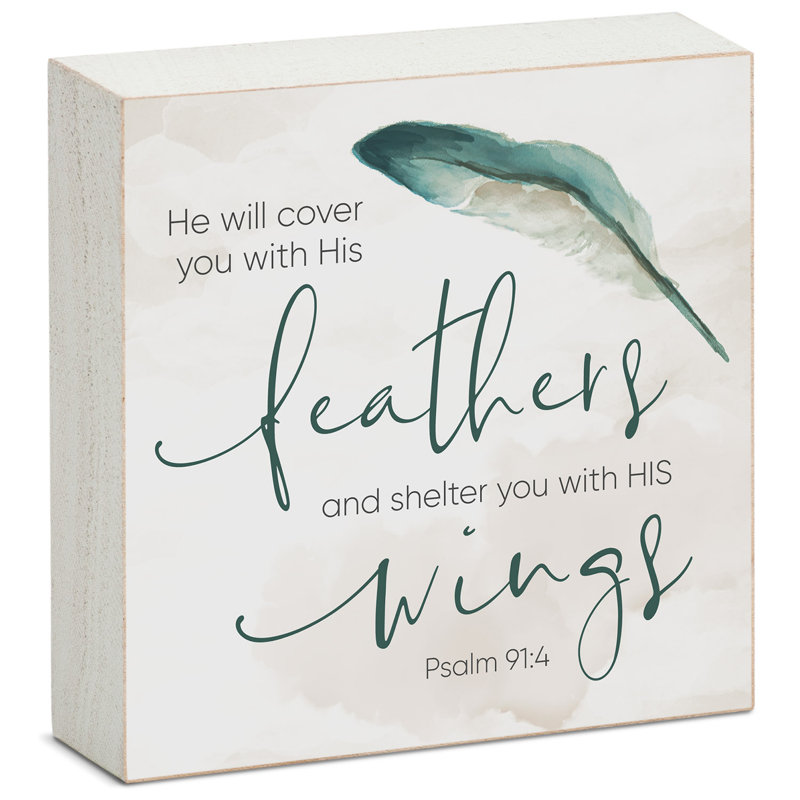 Cover with Feathers Wood Box Sign