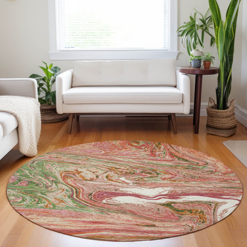  Machine Washable Indoor/Outdoor Chayden ACN1061 Rug, Round 8'