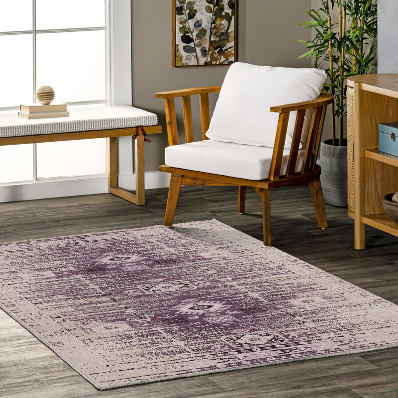 Tapis rectangulaire Zyir avec envers antidérapant, Rectangle 2 pi 8 po x 5 pi