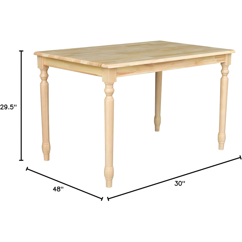 Table de salle à manger en bois massif, durable et facile à assembler, parfaite pour un usage domestique